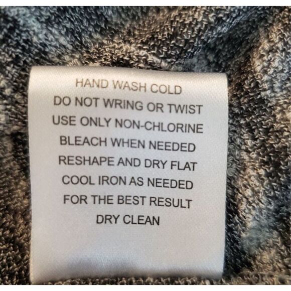 Olive & Oak Hi-Low 3/4 Sleeve Top Sheer Dolman Tunic  Small Black White - Picture 7 of 8